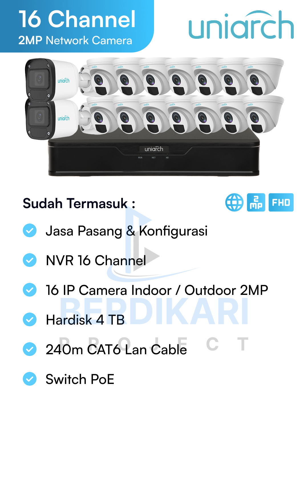 Paket CCTV Uniarch IP Cam 2MP