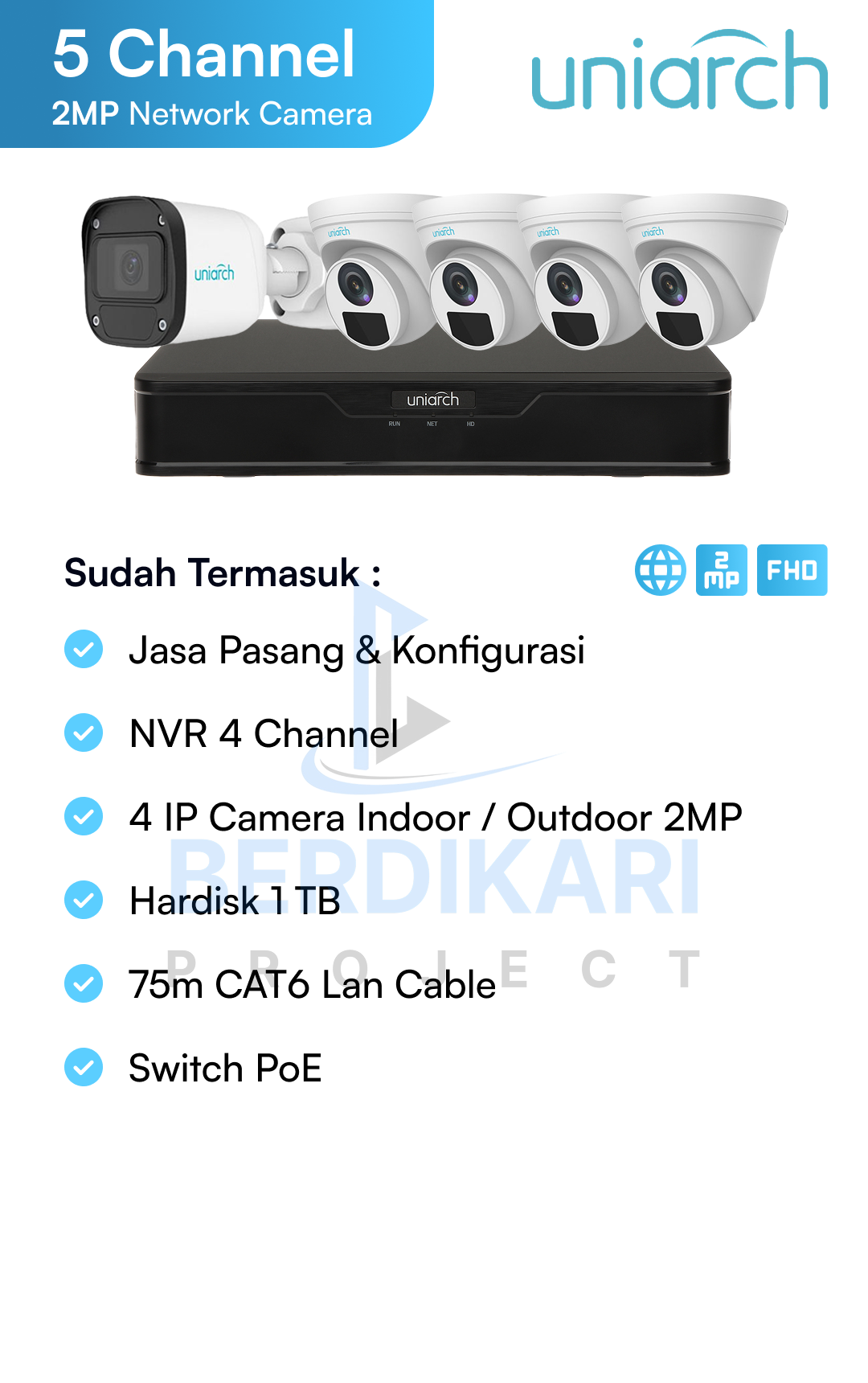Paket CCTV Uniarch IP Cam 2MP