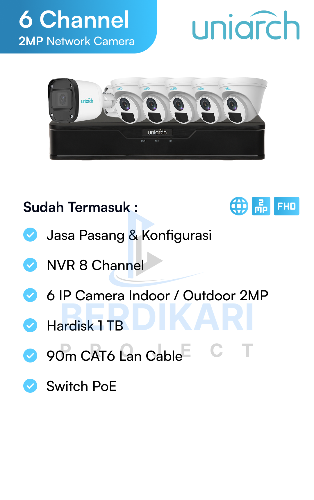 Paket CCTV Uniarch IP Cam 2MP