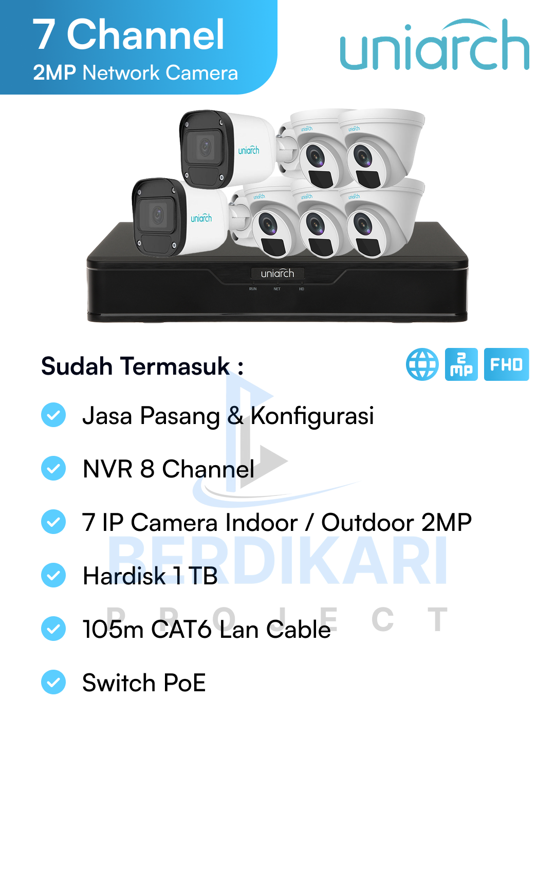 Paket CCTV Uniarch IP Cam 2MP