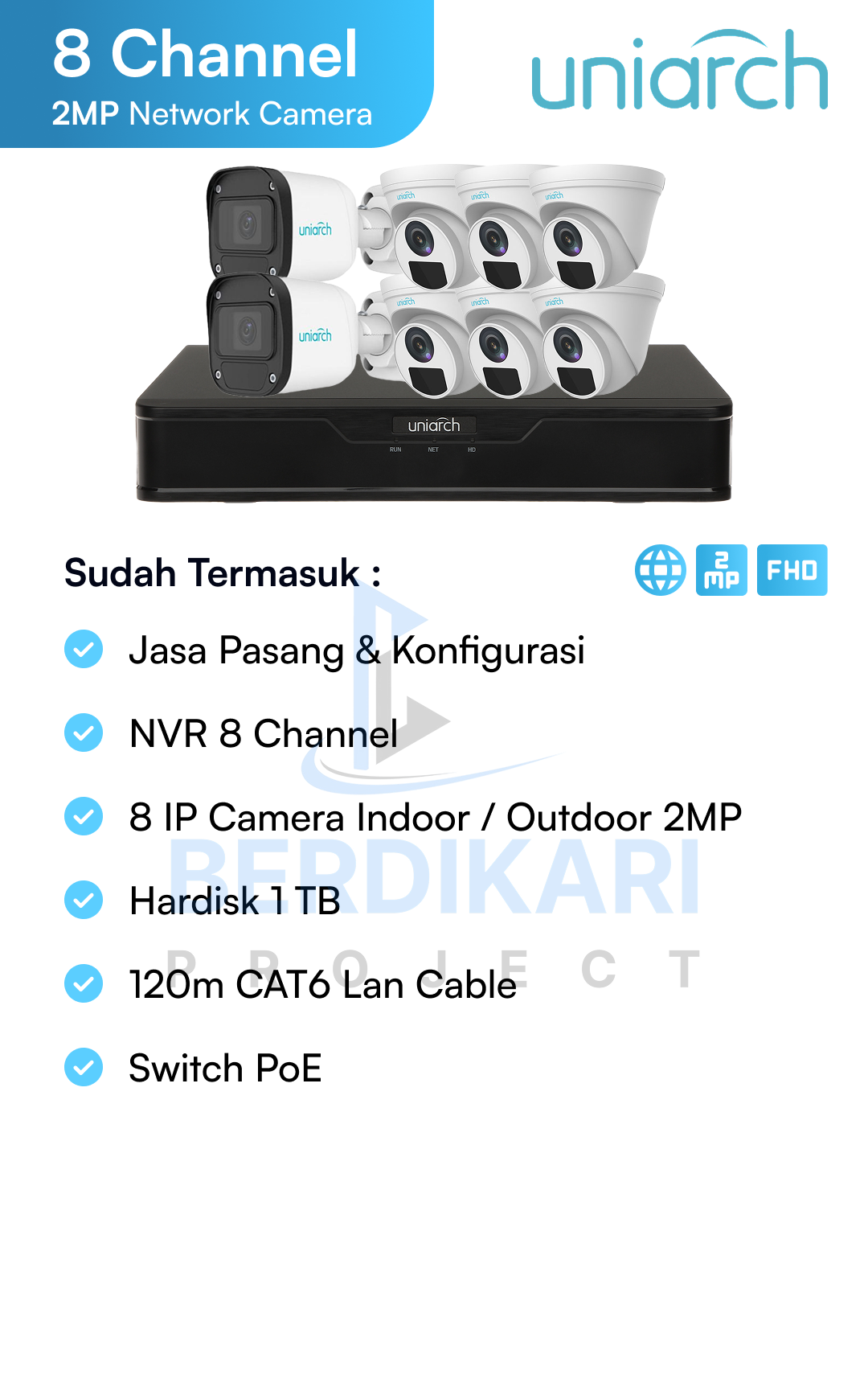 Paket CCTV Uniarch IP Cam 2MP