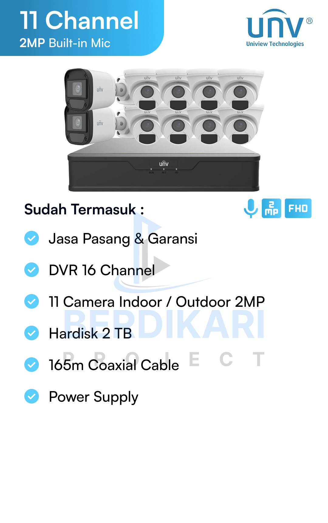 Paket CCTV UNV Audio 2MP