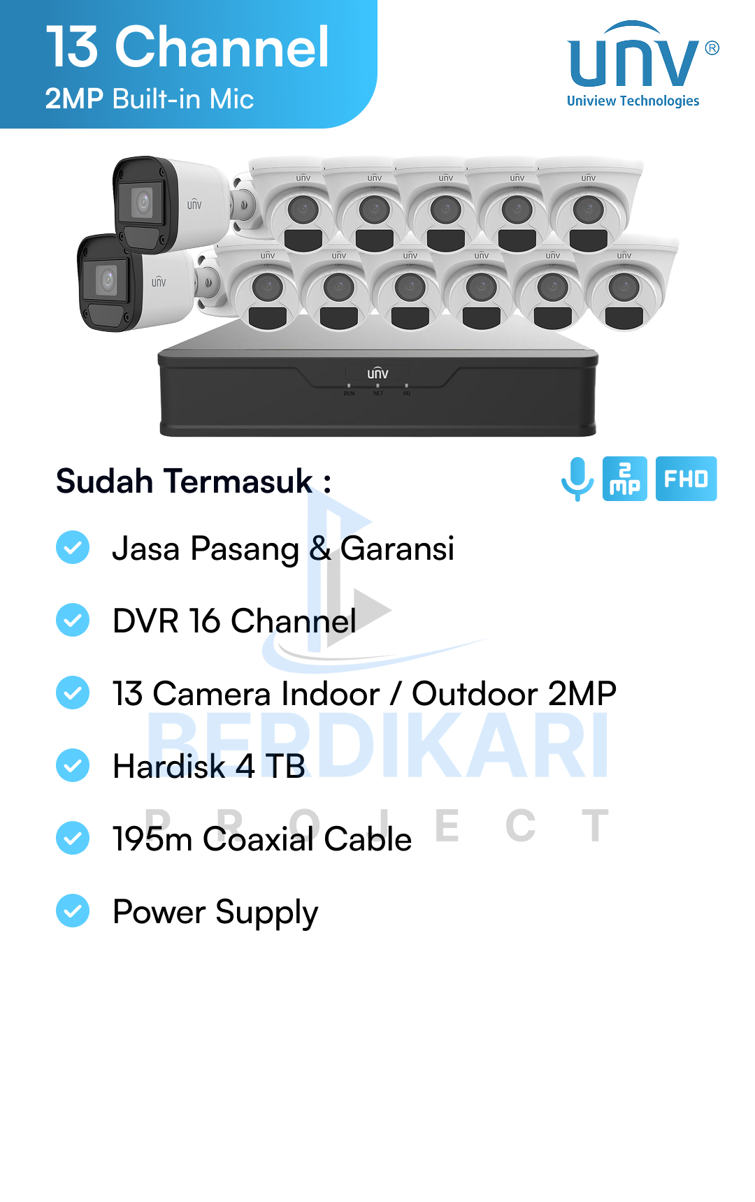 Paket CCTV UNV Audio 2MP
