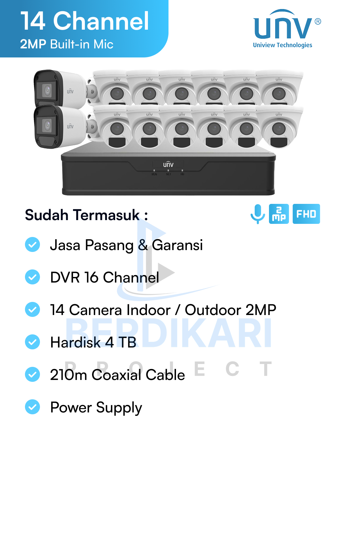 Paket CCTV UNV Audio 2MP