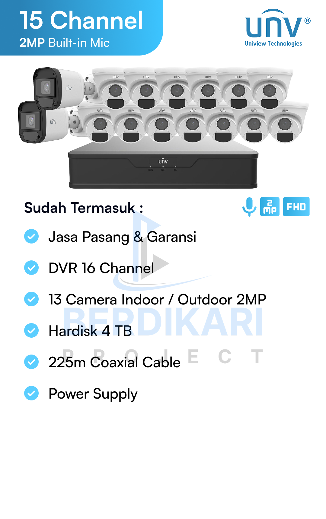 Paket CCTV UNV Audio 2MP