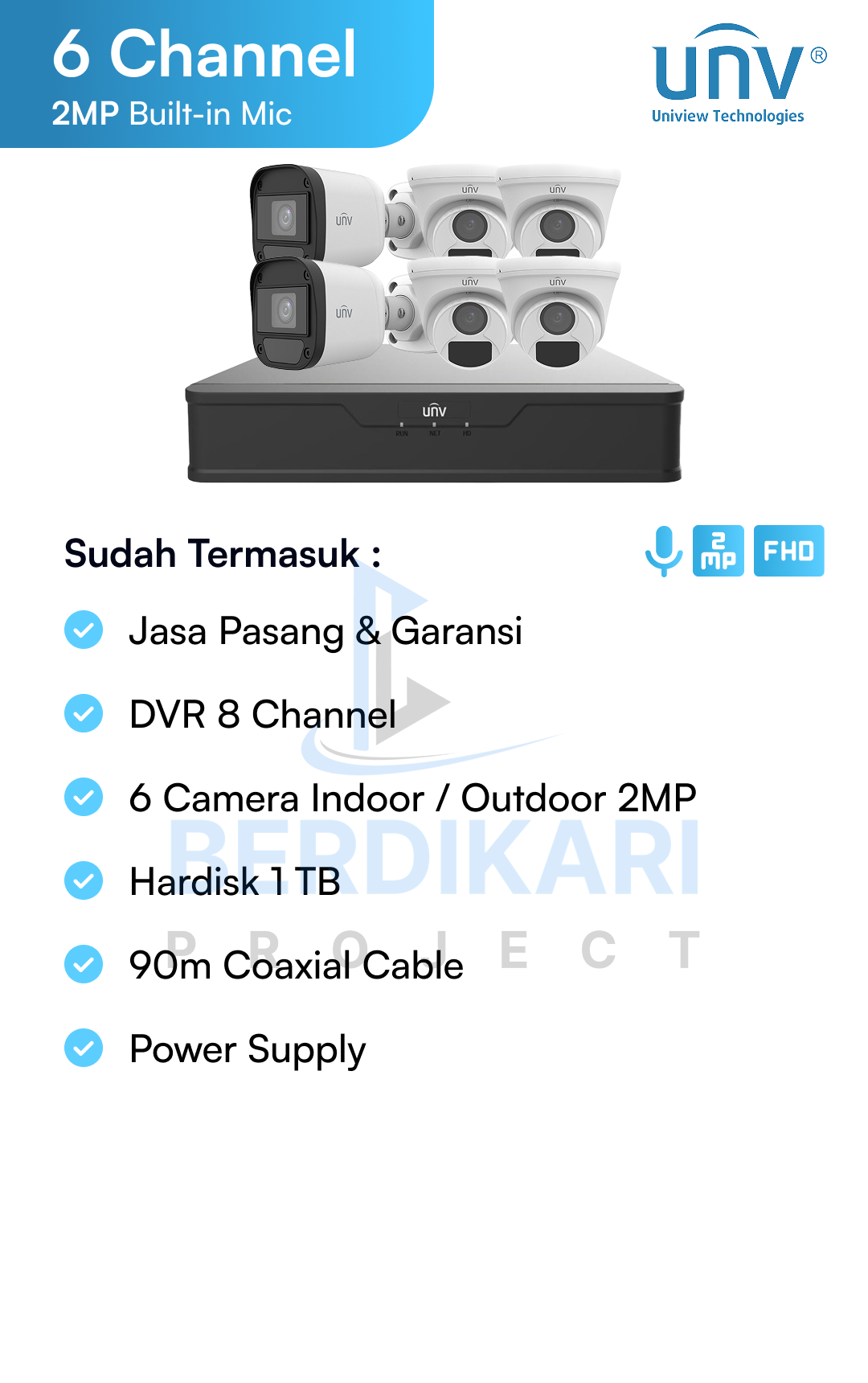 Paket CCTV UNV Audio 2MP