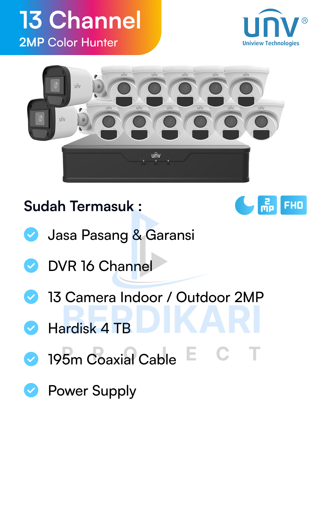 Paket CCTV UNV Color 2MP